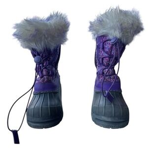 Kids Purple Winter Snow‎ Boots Size 11 Thermolite Insulated